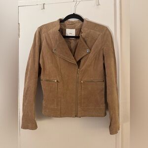 Mango, genuine suede womens moto jacket
